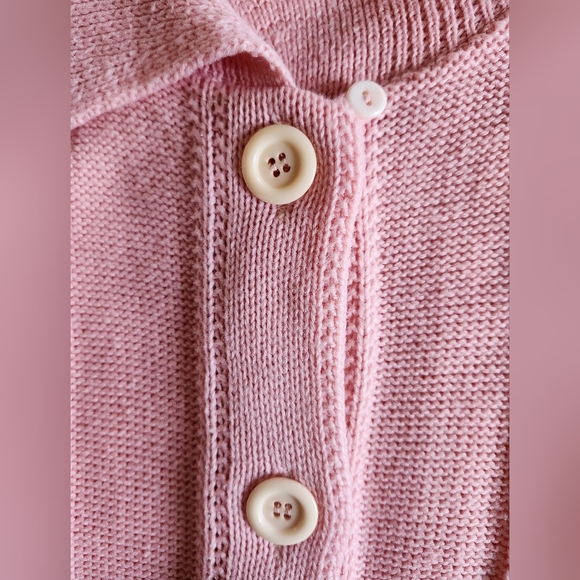 Vintage 60's - 70's Pink Cardigan Sweater - Picture 6 of 11
